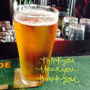 Thanks with beer